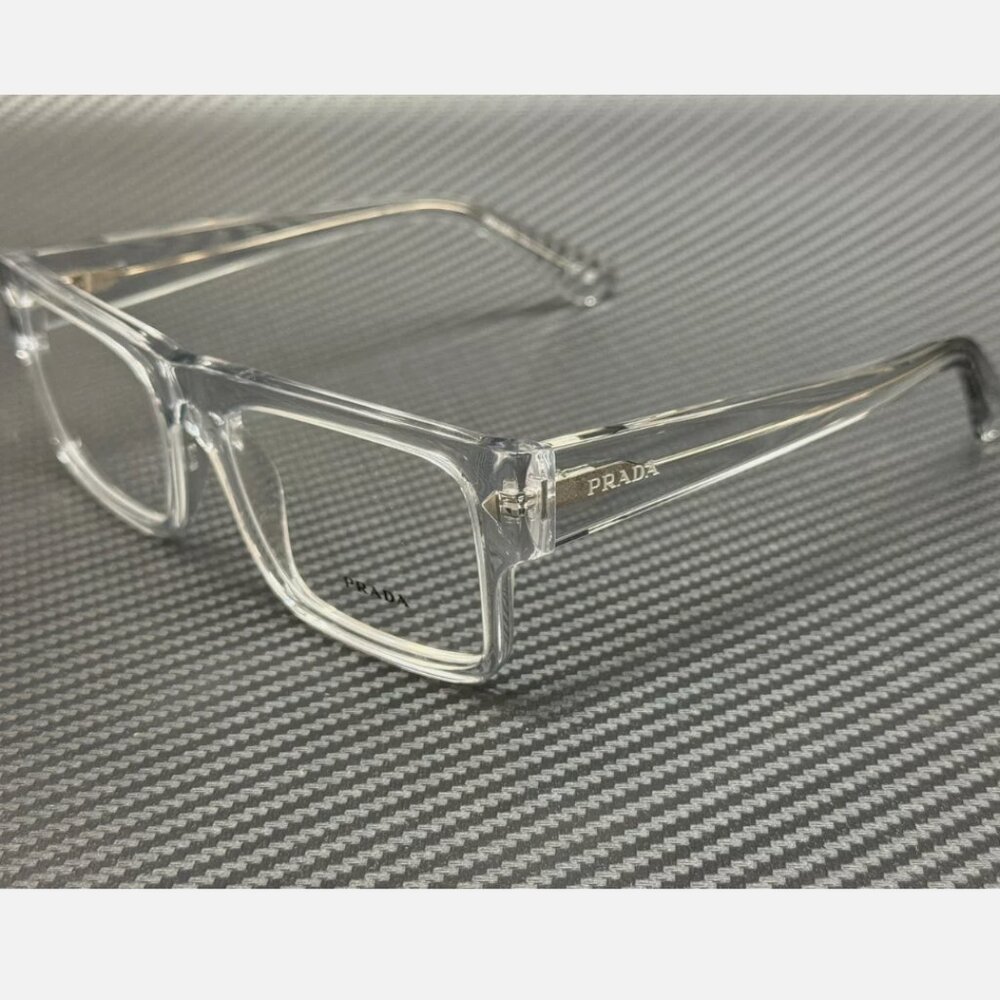 PRADA Transparent Grey Men's 57 mm Eyeglasses